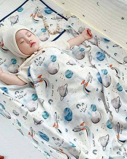 Print Bamboo Cotton Muslin Swaddle Blankets for Newborns