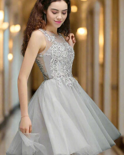 O Neck Tulle Evening Dress