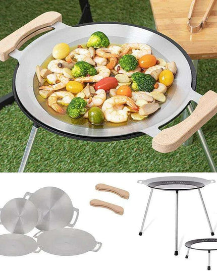 Versatile Portable Stainless Steel Korean BBQ Grill Pan for Outdoor Gatherings