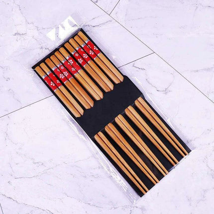Eco-Friendly Bamboo Chopsticks Set - 5 Pairs for Sushi and Asian Delicacies