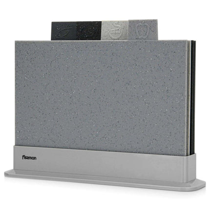 Vibrant Color-Coded Anti-Bacterial Cutting Board Set with Smart Organizer - 4-Piece Collection