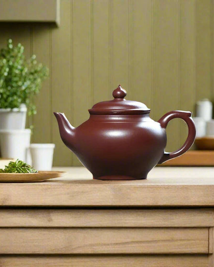 Handcrafted 170ML Purple Clay Teapot with Integrated Strainer - Authentic
