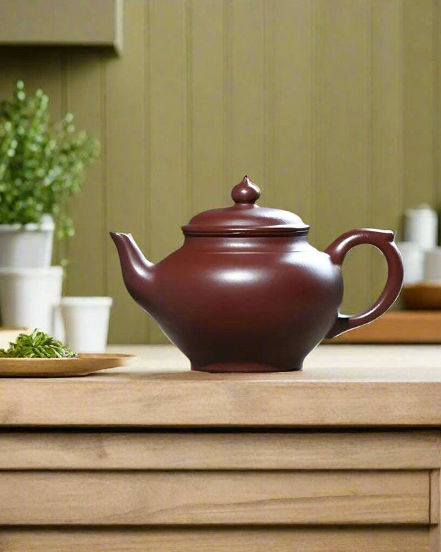 Handcrafted 170ML Purple Clay Teapot with Integrated Strainer - Authentic