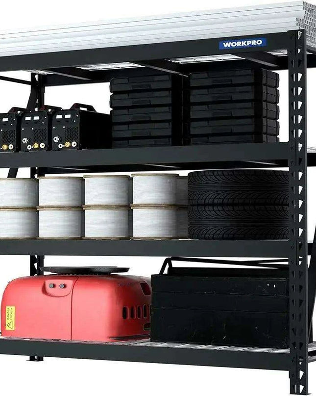 Heavy-Duty 4-Tier Metal Garage Storage Rack - 7200 lbs Load Capacity