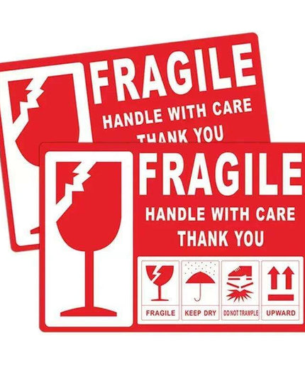 100PCS Premium Fragile Shipping Stickers - High-Visibility Handle with Care Labels