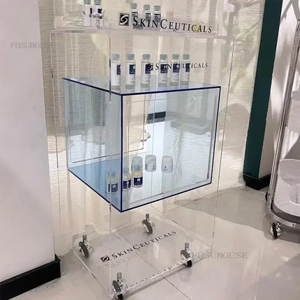 Acrylic Multi-Layer Beauty Salon Tool Trolley — 8-Colour Rolling Cart