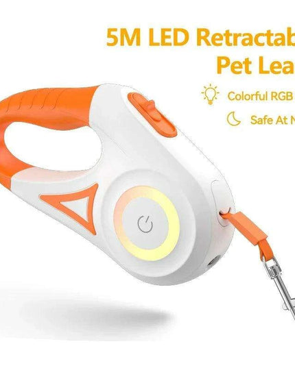 5M Stylish LED Dog Leash with Retractable Design for Safe Night Walks