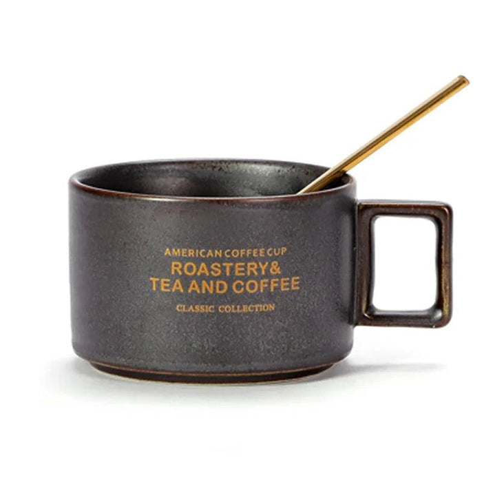 Luxurious Hand-Painted European Ceramic Coffee Mug Set with Gold Detailing - 110ml
