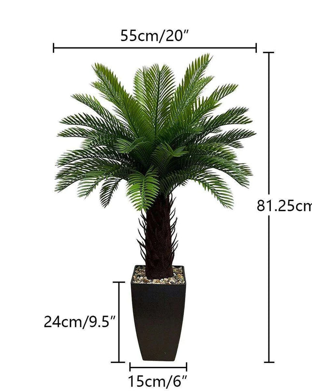 Lifelike Artificial Coconut Palm Tree with Elegant Planter - Ideal for Tropical Home and Garden Decor