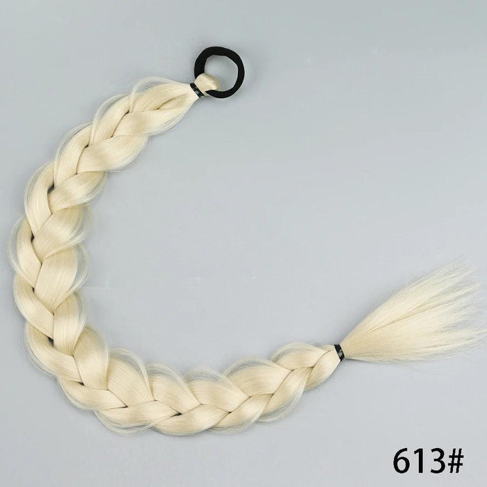 Chic Transformation: 24-Inch Long Twist Braid Ponytail Extensions for Effortless Elegance