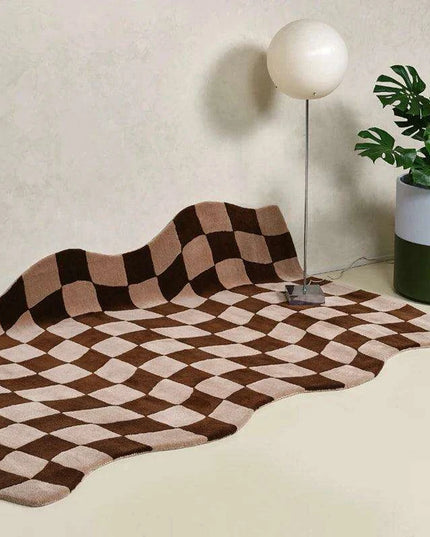 Regal Ruby Luxe Checkerboard Area Rug