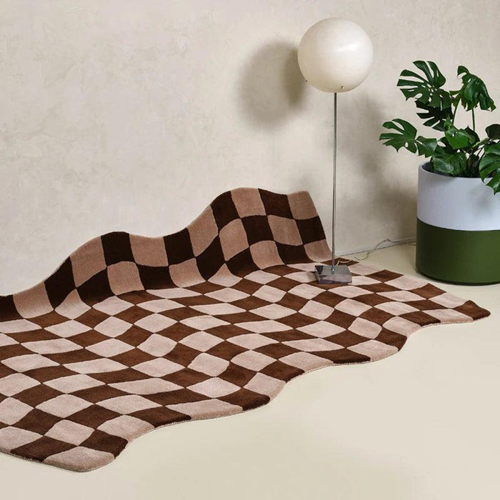 Regal Ruby Luxe Checkerboard Area Rug