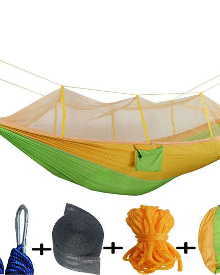 Outdoor Adventure Hammock with Insect Protection - Lightweight Portable Hanging Bed for Camping Comfort