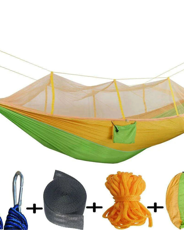 Outdoor Adventure Hammock with Insect Protection - Lightweight Portable Hanging Bed for Camping Comfort