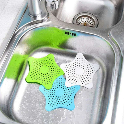 Starfish-Shaped Silicone Drain Protector - Versatile Hair Catcher for Kitchen and Bathroom Sinks