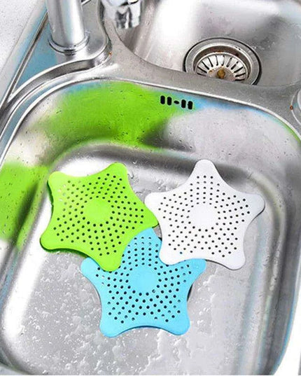 Starfish-Shaped Silicone Drain Protector - Versatile Hair Catcher for Kitchen and Bathroom Sinks