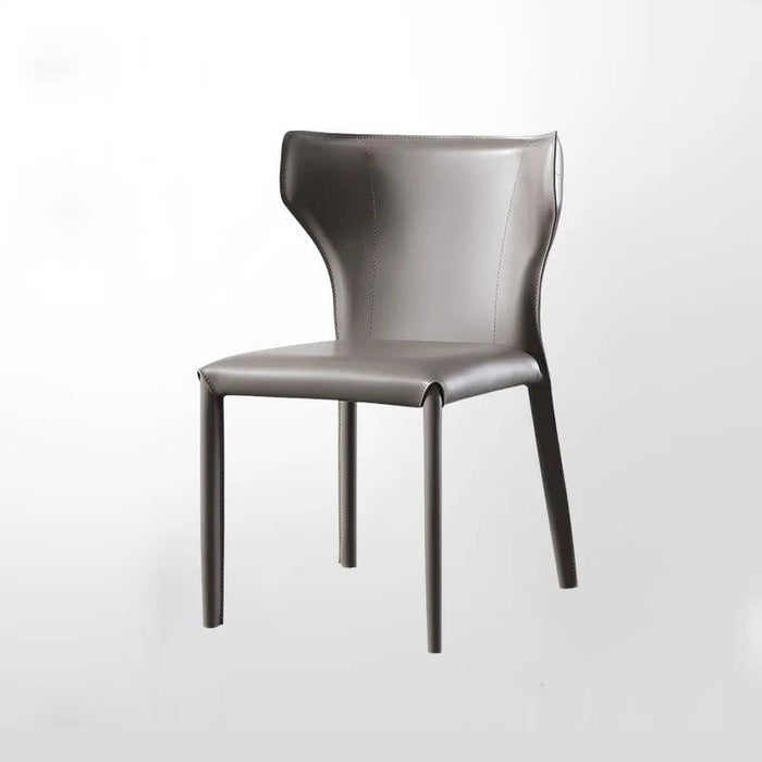 Italian Saddle Leather Dining Chair - Nordic Minimalist Charm