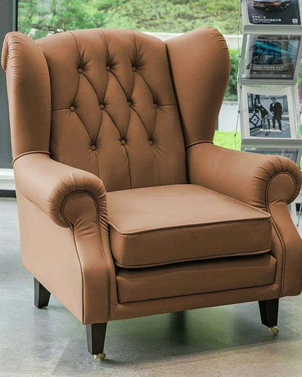 Elegant Leather Wingback Chair for Modern Living Areas