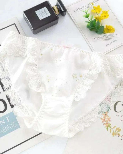 Whimsical Strawberry Ruffle Seamless Women's Underwear for Girls in Japanese Fashion