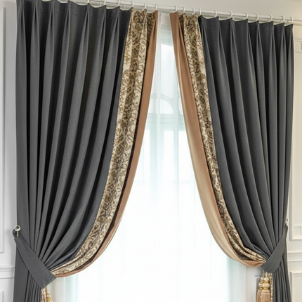 American Oil Painting Velvet Curtains - Thickened, Custom Fit for Livi