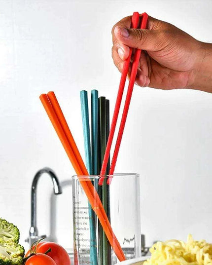 Colorful Non-Slip Silicone Chopsticks Set - Perfect for Sushi, Noodles, and Gifting