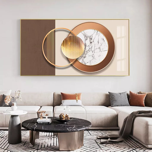 Luxury Abstract Geometric Canvas Wall Art for Contemporary Home Decor