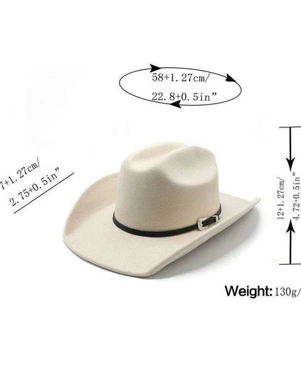 Classic Cowboy Felt Fedora with Elegant Black Band - Unisex Jazz Hat for Church and Casual Wear