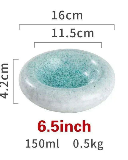 Artisan Japanese Ceramic Dinner Plates Set with Unique Artistic Patterns for Gourmet Dining