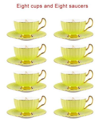 Elegant Heritage: Exquisite Bone China Tea and Coffee Set with 24K Gold Accents