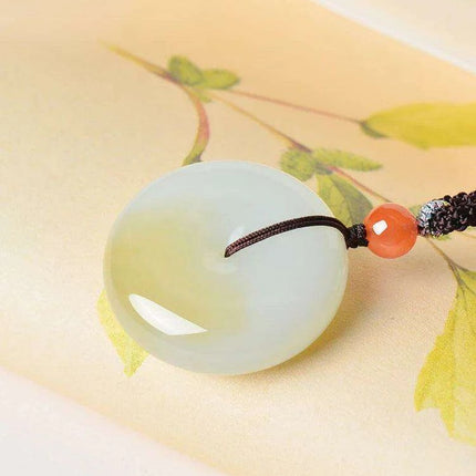 Exquisite Natural Hetian Jade Lucky Pendant Necklace