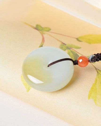 Exquisite Natural Hetian Jade Lucky Pendant Necklace