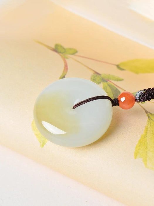 Exquisite Natural Hetian Jade Lucky Pendant Necklace