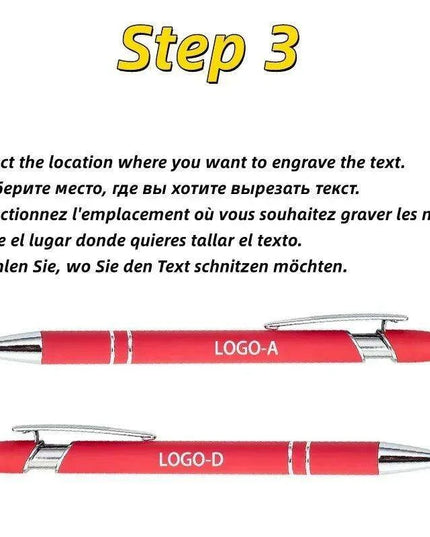 Personalized Engraved Metal Ballpoint Pen Set of 50