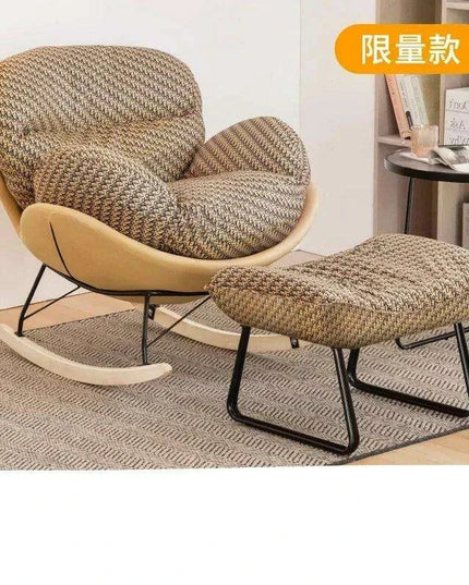 Plush Velvet Nordic Rocking Chair - Elegant Lounge Seating for Ultimate Relaxation