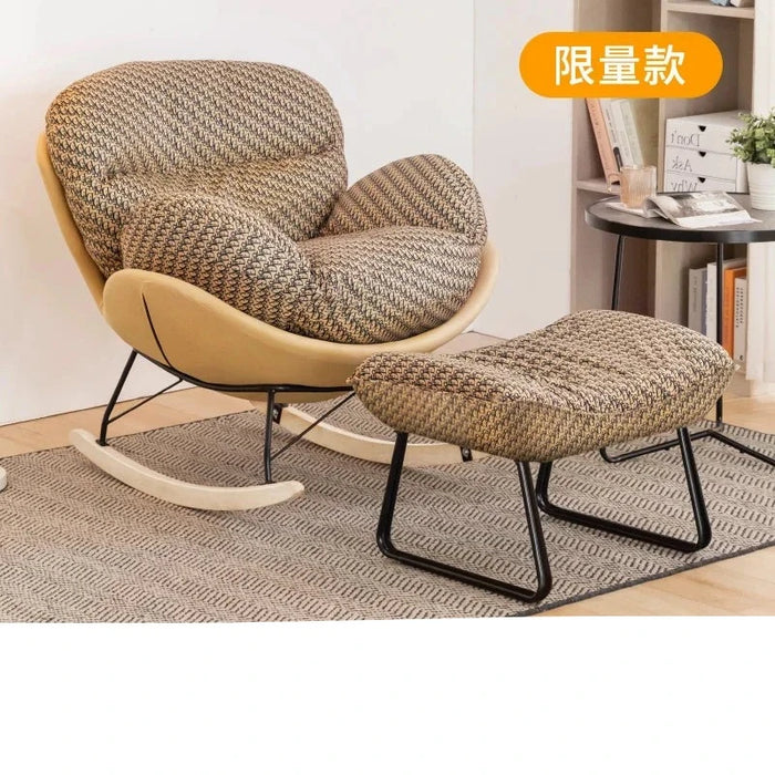 Luxurious Velvet Rocking Chair with Modern Nordic Design - Premium Lounge Seating