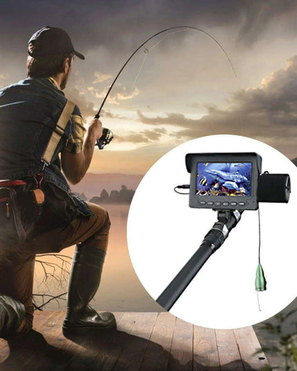 4.3-Inch HD Color Underwater Fishing Camera with 15m Cable and Night Vision LED Lights for Ultimate Exploration