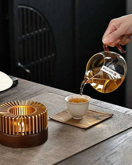 Elegant Bamboo Candle Warmer for Authentic Tea Ceremonies