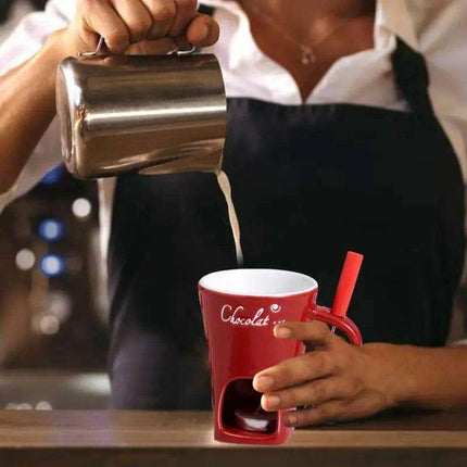 Elegant Ceramic Fondue Set with Butter Warmer for Decadent Dipping Experiences