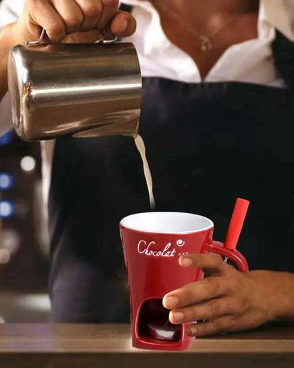 Elegant Ceramic Fondue Set with Butter Warmer for Decadent Dipping Experiences