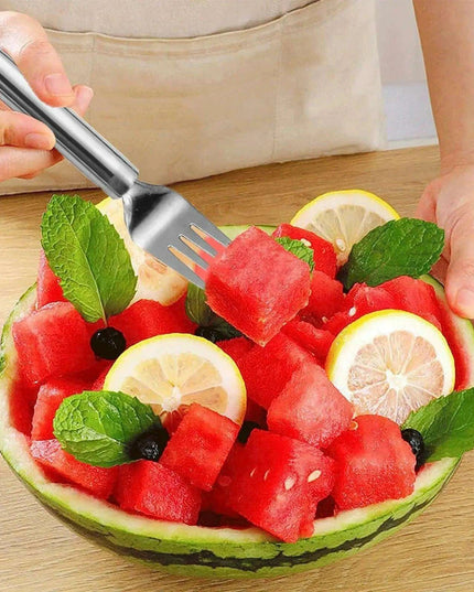 Ultimate 2-in-1 Stainless Steel Fruit Cutter and Serving Tool