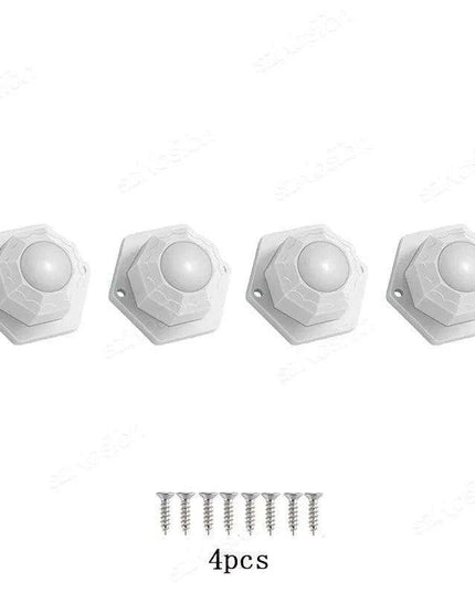 Versatile 360° Mini Swivel Caster Wheel Set - 4Pcs Stainless Steel & Nylon Adhesive Furniture Movers