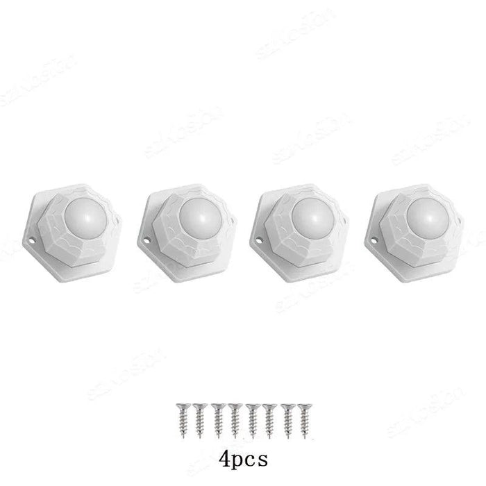 Versatile 360° Mini Swivel Caster Wheel Set - 4Pcs Stainless Steel & Nylon Adhesive Furniture Movers