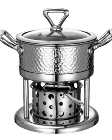 Solo Dining Stainless Steel Pot Set with Integrated Alcohol Burner