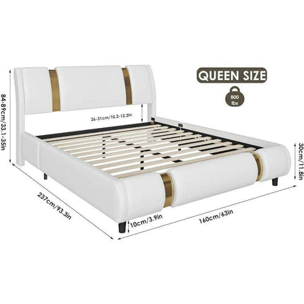 Elegant Golden Upholstered Adjustable Bed Frame