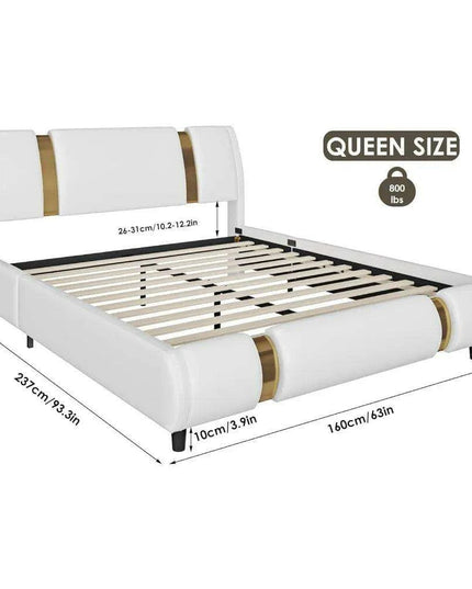 Elegant Golden Upholstered Adjustable Bed Frame