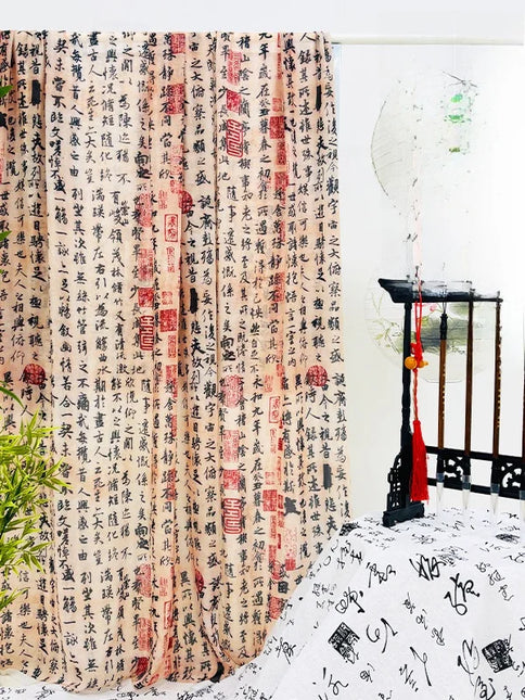 Lantingjiyu Snowflake Chiffon Tablecloth — New Chinese Ink Landscape, Tea Room & Study