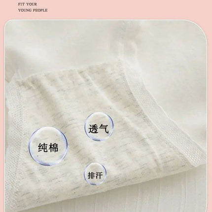 Charming Pink Strawberry Bow-Embellished Cotton Underwear for Women and Students