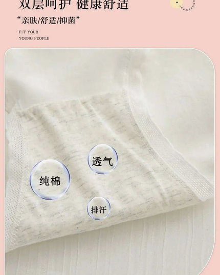 Charming Pink Strawberry Bow-Embellished Cotton Underwear for Women and Students