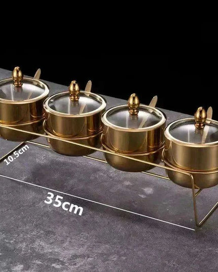 Elegant Stainless Steel Condiment Set with Wasabi Tray - Ideal for Hotpot, Dips, and More