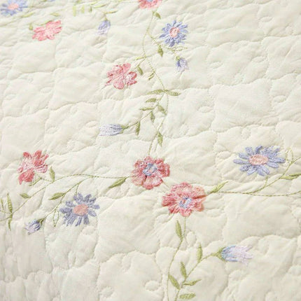 Chic French-Inspired 3-Piece Cotton Summer Quilt Set for Double Beds